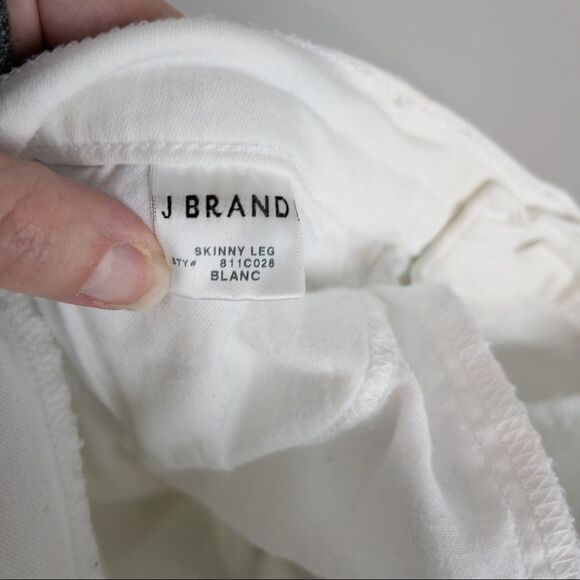𝅺J Brand Womens Skinny Leg Jean Blanc White Size 27 Midrise Stretch Coastal - Picture 7 of 9